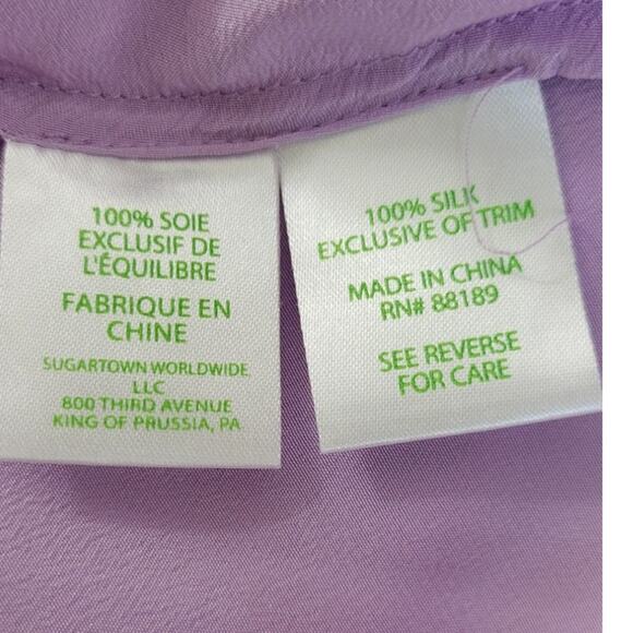 Lilly Pulitzer Tank Top X-Small Lavender 100% Silk Whimsical Fairy Beach Boho - Picture 9 of 9